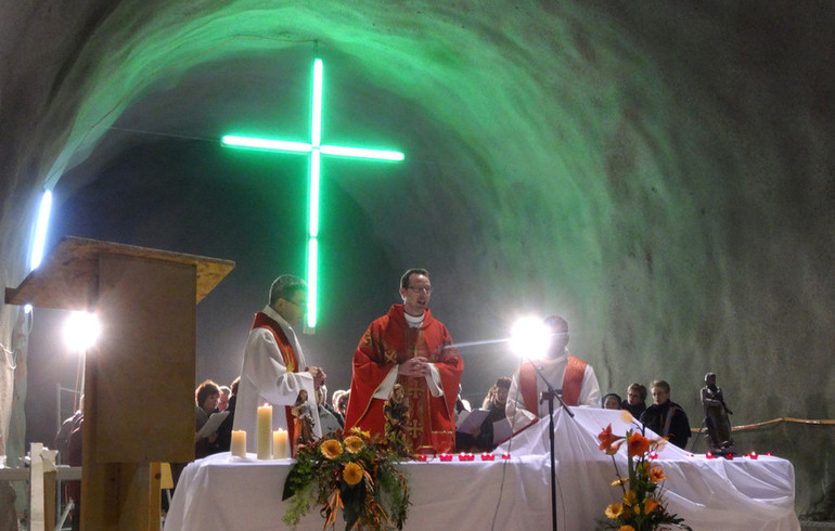 Sainte Barbe célébrée dans le tunnel