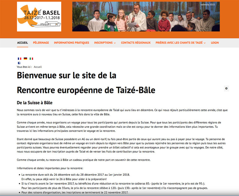 Homepage Taizé Basel en français