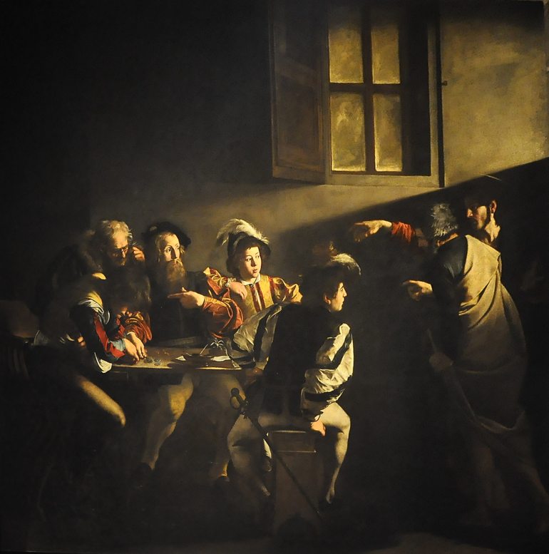 La vocation de Matthieu, selon Le Caravage 