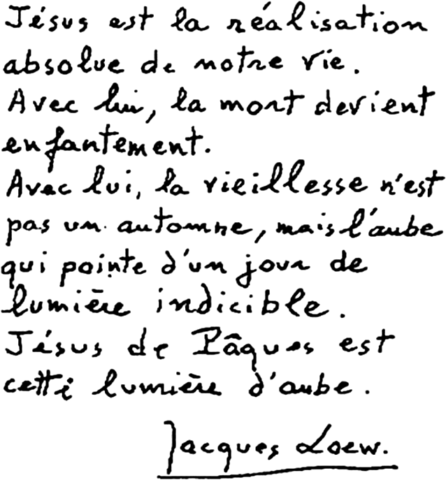 Lettre bleue Jacques Loew