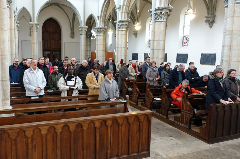 Agents pastoraux, ici dans l'église de Saint-Imier en mars 2019