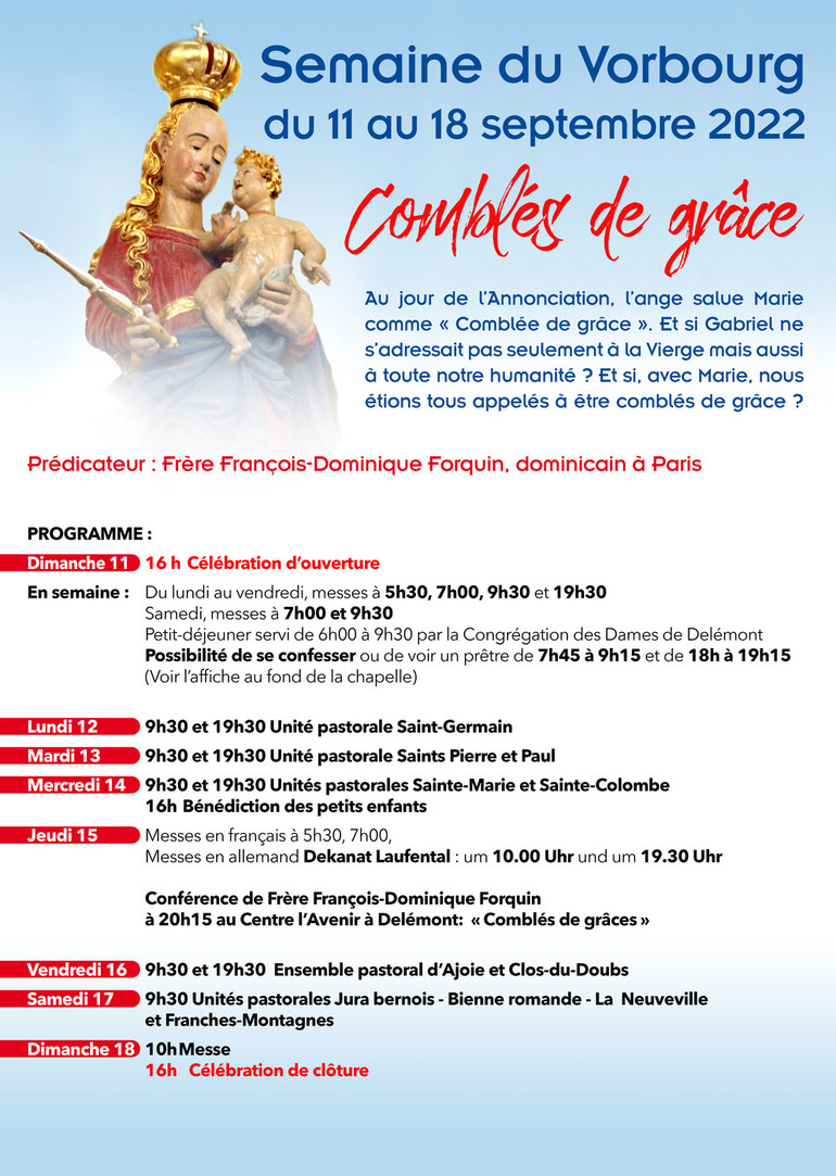 Programme Semaine Vorbourg 2022