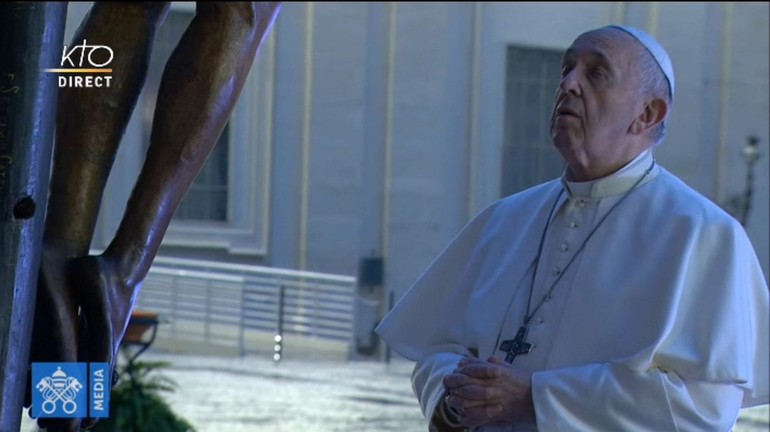 Veillée de prière du pape François contre le coronavirus | capture d'écran Vatican Media