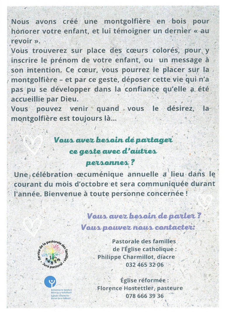 A vous qui venez de vivre la perte d'un enfant ou d'un espoir d'enfant