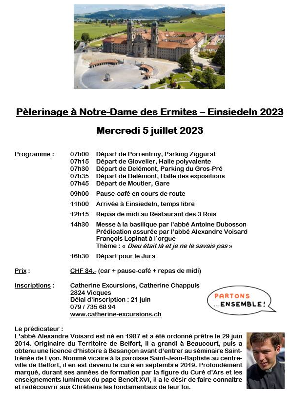 Pèlerinage à Notre-Dame des Ermites - Einsiedeln 2023