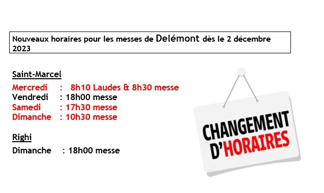 Nouveaux horaires