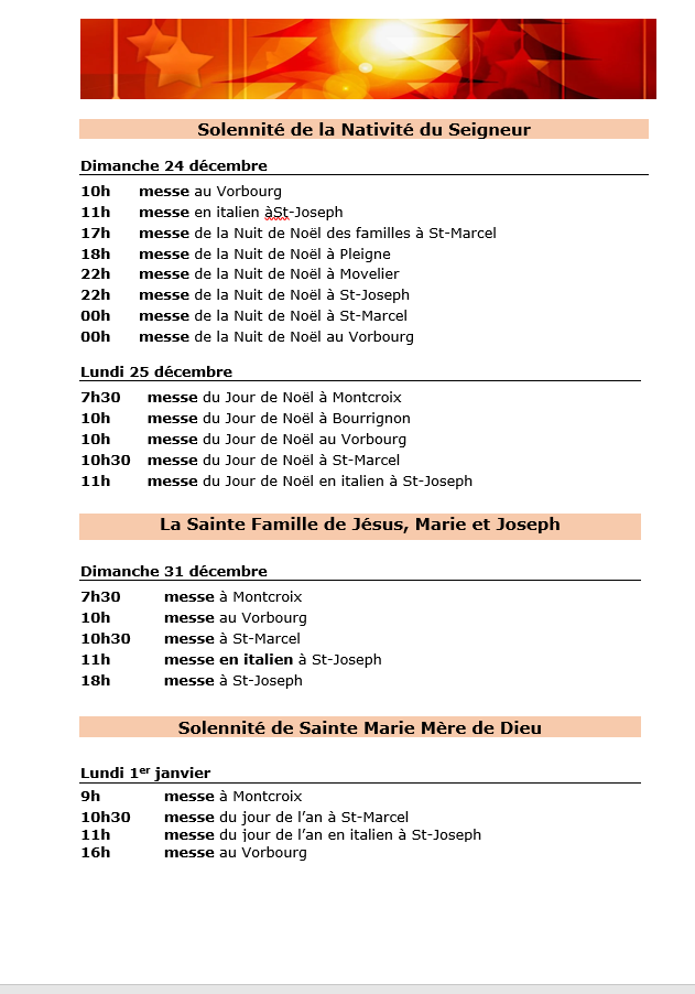 Horaires