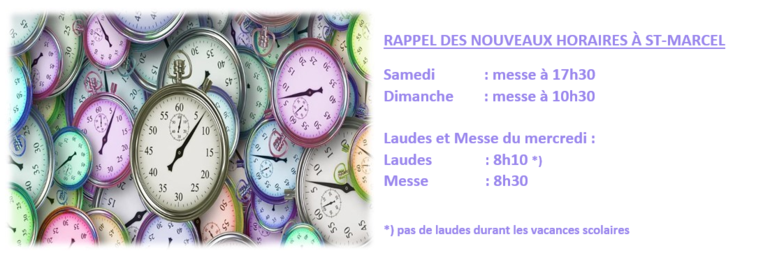 Nouveaux horaires à St-Marcel