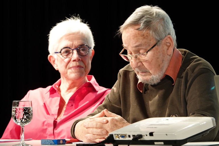 Marie-Josèphe Lachet et Jean Kellerhalls lors de la table-ronde du 17 janvier 2024 