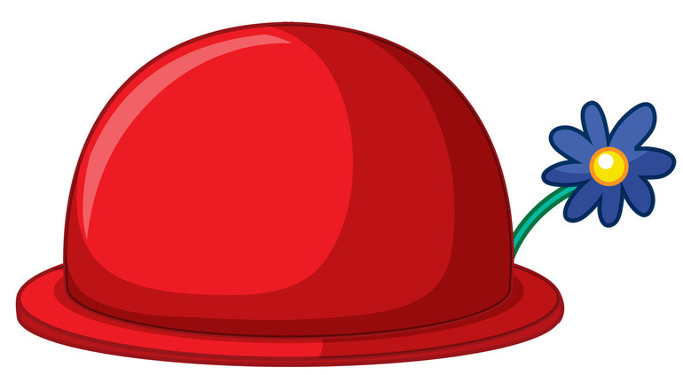 Red cute hat in flat style