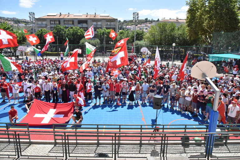 À Rome, 400 jeunes des diocèses romands fêteront le 1er août | photo: fête du 1er août à Lisbonne, en 2023 © Raphaël Zbinden
