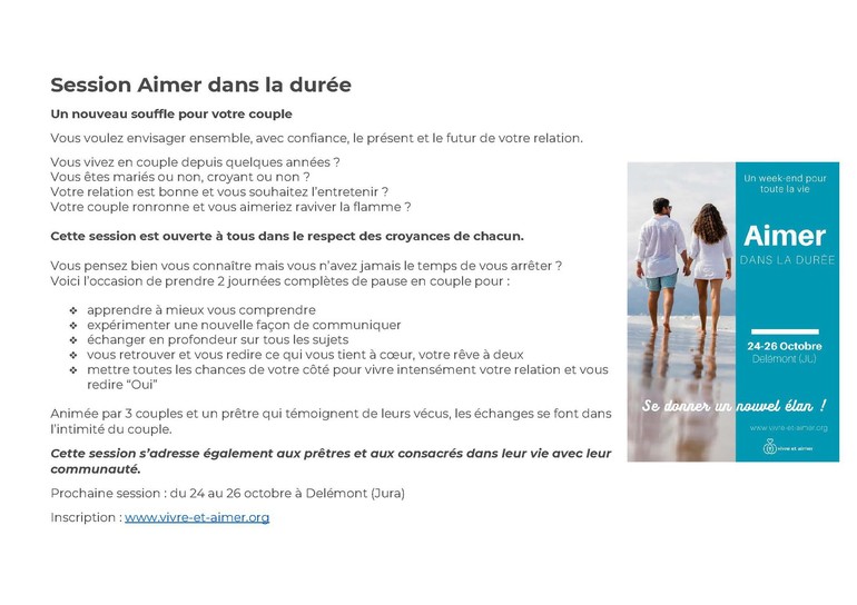 Session Aimer dans la durée