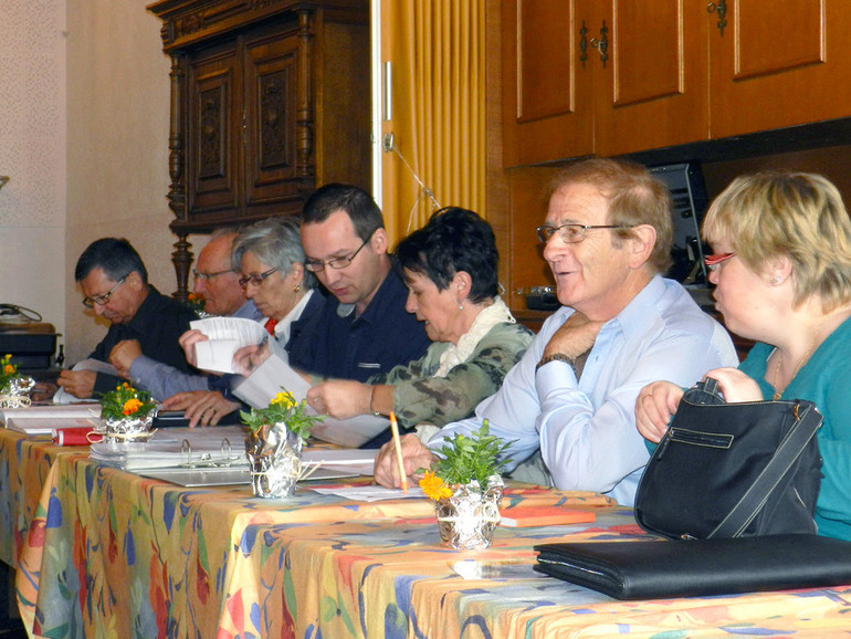 De gauche à droite, Philippe Faivet, Germain Tirole, Hélène Christe, Fabien Chèvre, Elisabeth Bayart, Gérard Fridez, Elisabeth Paupeto, Annick Gisiger