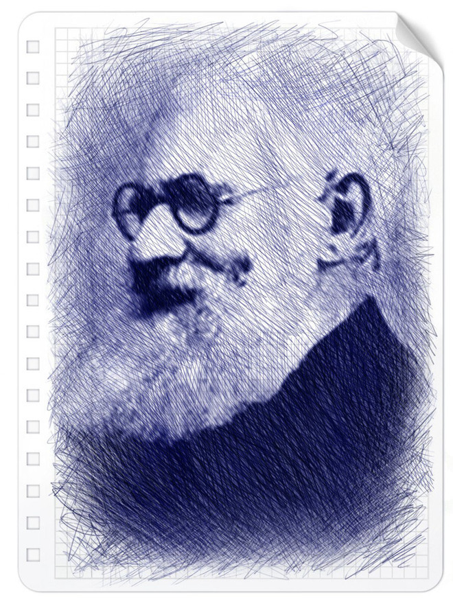 Joseph Stamm pen sketch