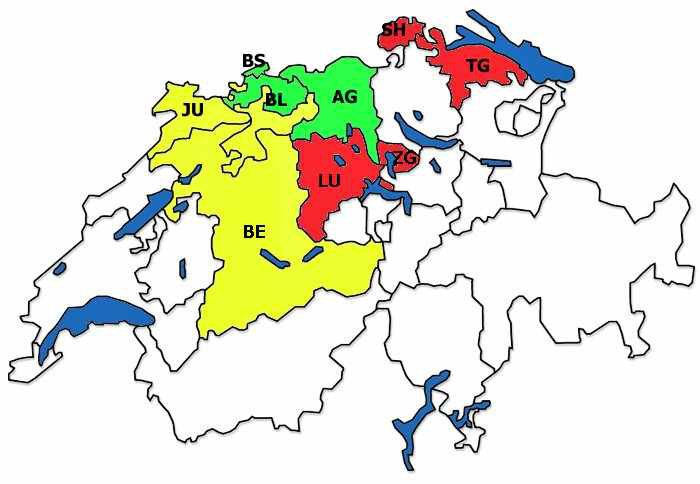 Les cantons et régions diocésaines