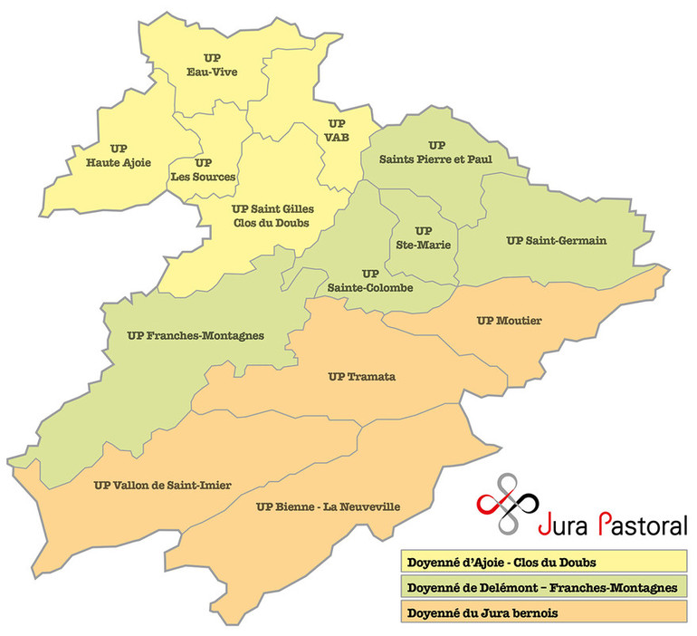 Carte Jura pastoral par doyenné août 2017 