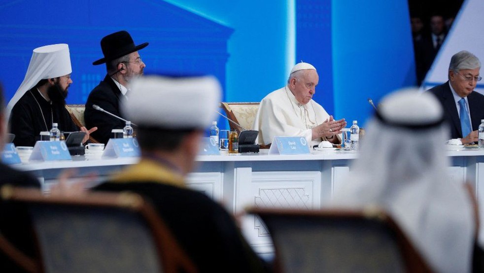 Le pape François lors du VIIe Congrès des religions mondiales et traditionnelles organisé à Nour-Soultan, capitale du Kazakhstan | © Vatican Media