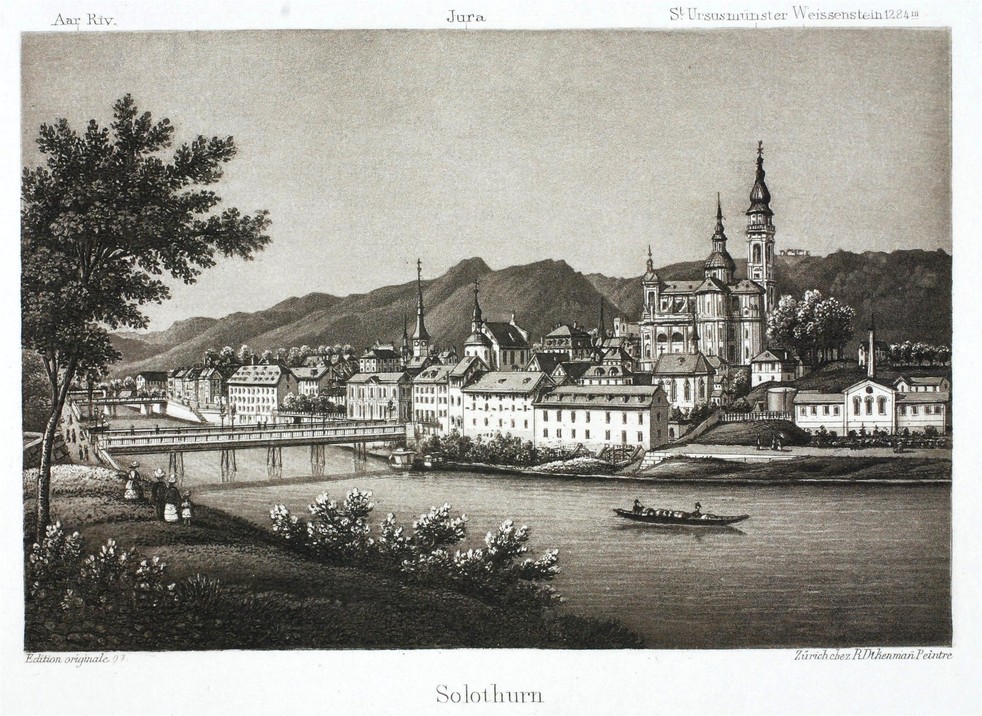Soleure et sa cathédrale gravure du XIXe siècle | domaine public