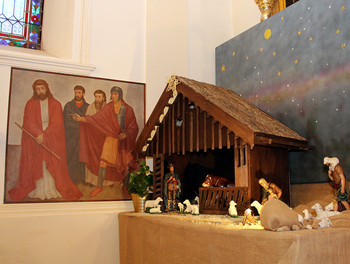 La crèche installée dans l'église Saint-Jean-Baptiste de Montfaucon