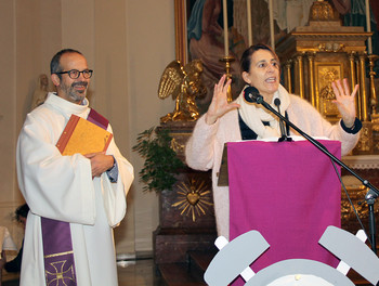 Didier Berret et Laurence Desbordes, la journaliste de RTSreligion