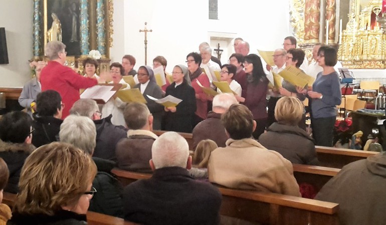 Concert de Noël de Ste-Cécile de Montignez-Damphreux-Lugnez et de la fanfare de Boncourt, Montignez, 18 décembre 2016 