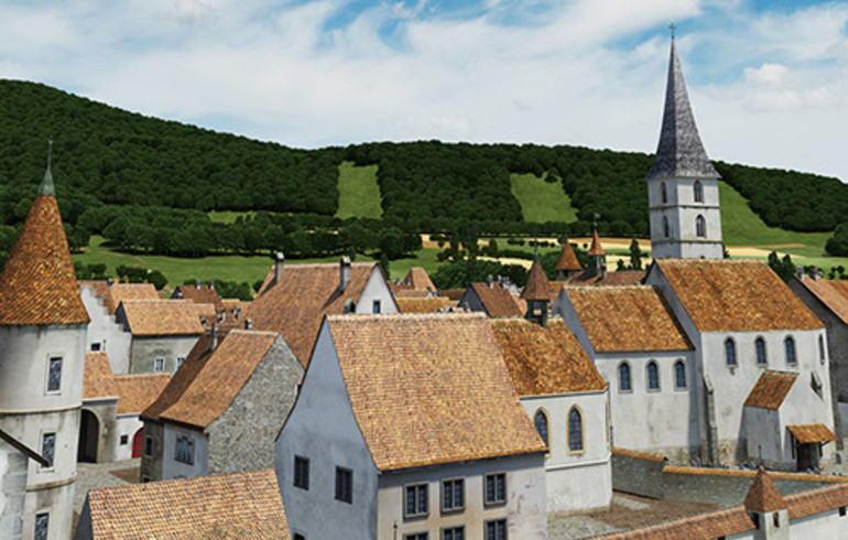 L'église Saint-Marcel en 1671 modélisée en 3D