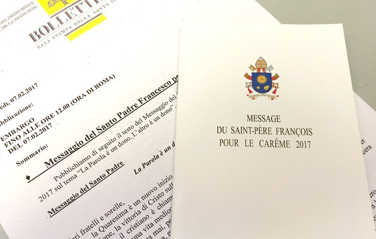 Le message du pape François pour le carême