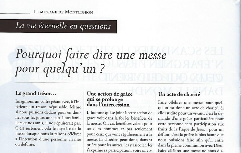 Pourquoi faire célébrer une messe