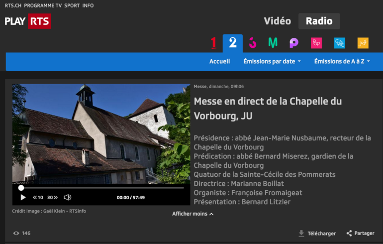 Retour sur la messe radiodiffusée du Vorbourg