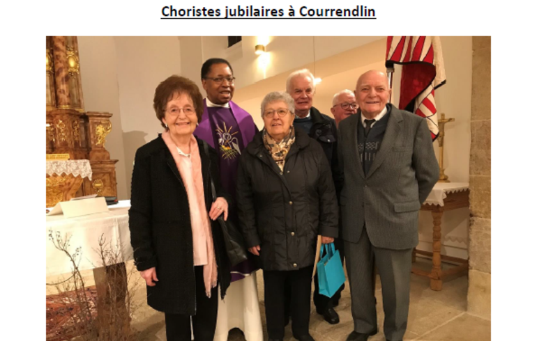 Choristes jubilaires à Courrendlin