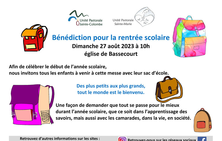 Bénédiction pour la rentrée scolaire