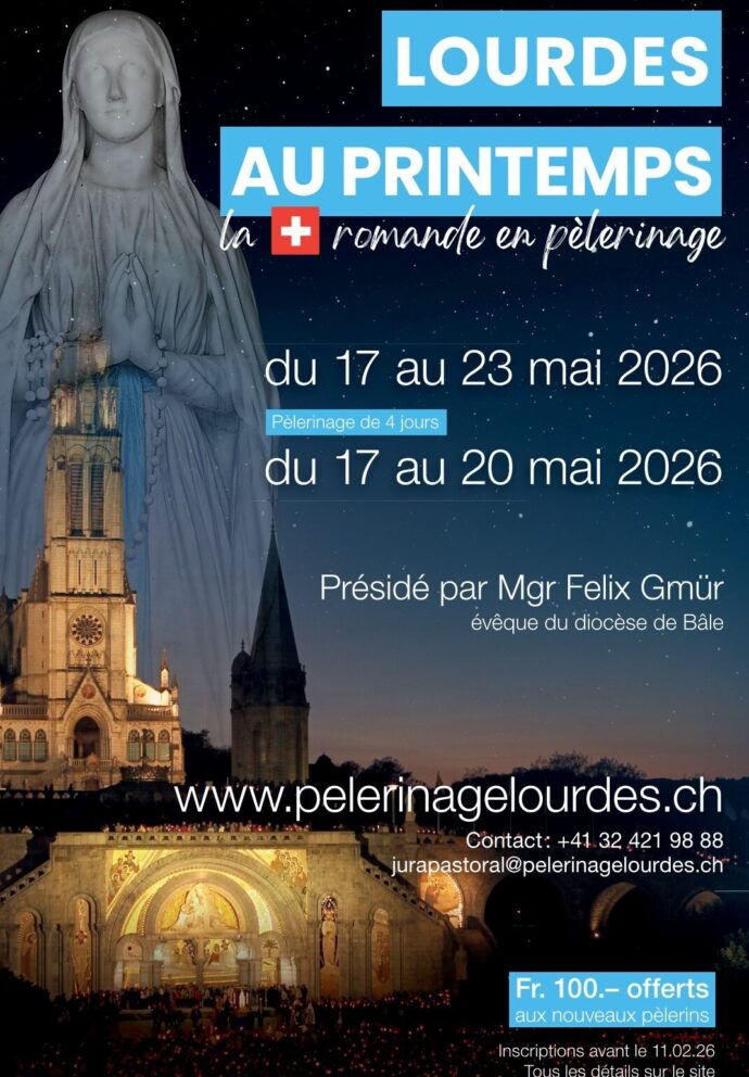 Inscriptions au pèlerinage de printemps à Lourdes 2026