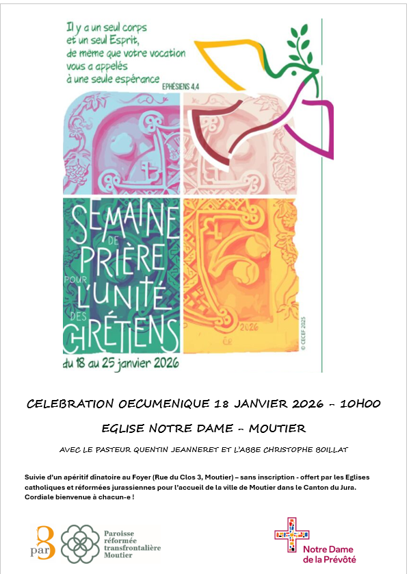 Célébration oecuménique du 18 janvier 2026 à Moutier