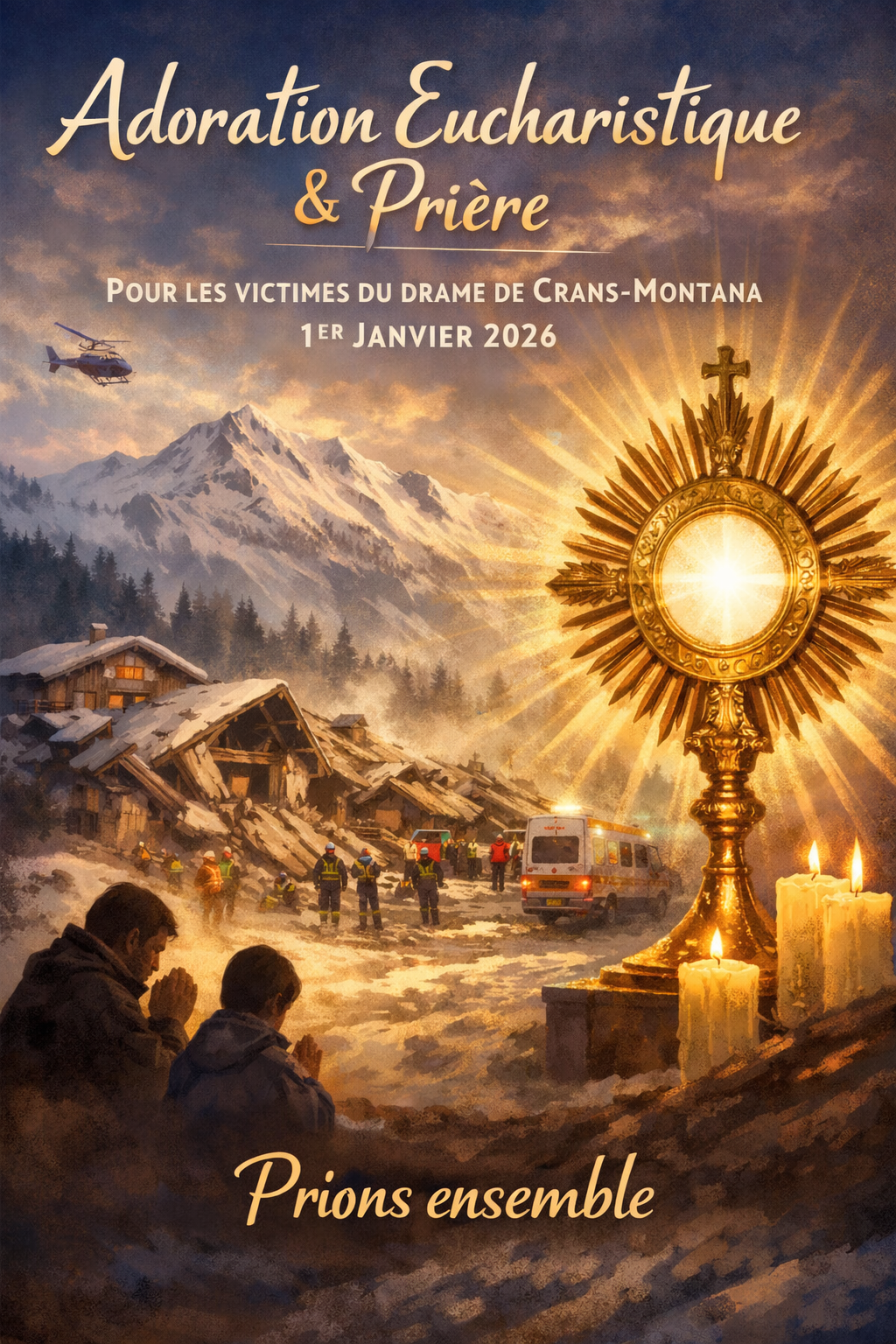Drame de Crans-Montana : Prière et adoration eucharistique.